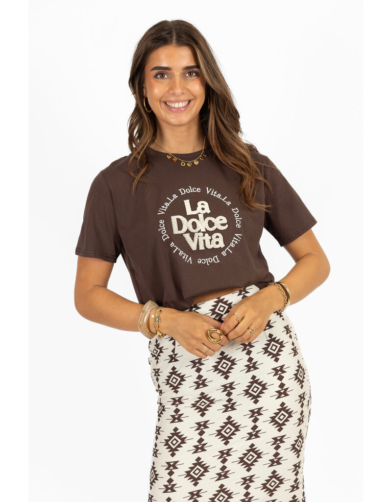 21Jewelz La dolce vita shirt - bruin/ecru