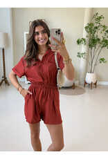 21Jewelz Effen playsuit met koordje - roest