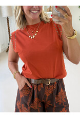 21Jewelz Mouwloze top met studs - roest