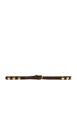 21Jewelz Suede riem met gouden studs - donkerbruin