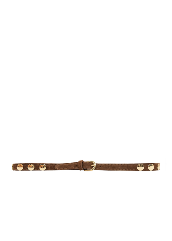 21Jewelz Suede riem met gouden studs - bruin