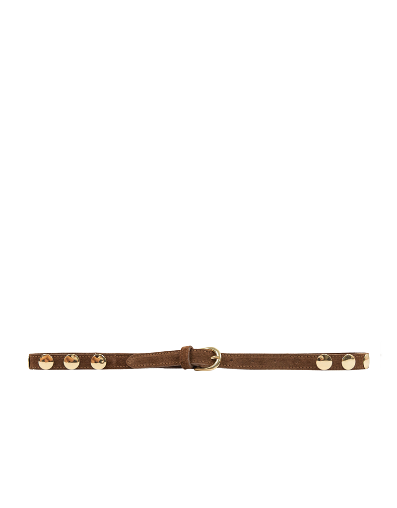 21Jewelz Suede riem met gouden studs - bruin