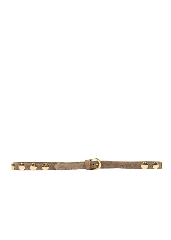 21Jewelz Suede riem met gouden studs - taupe