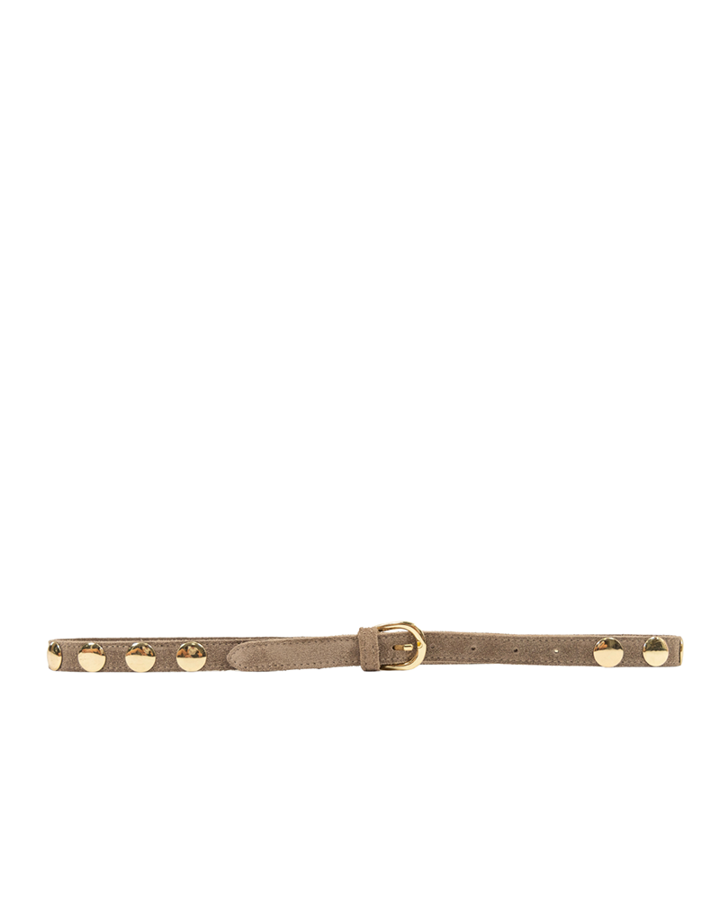 21Jewelz Suede riem met gouden studs - taupe