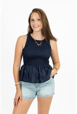 21Jewelz Gesmokte top - blauw