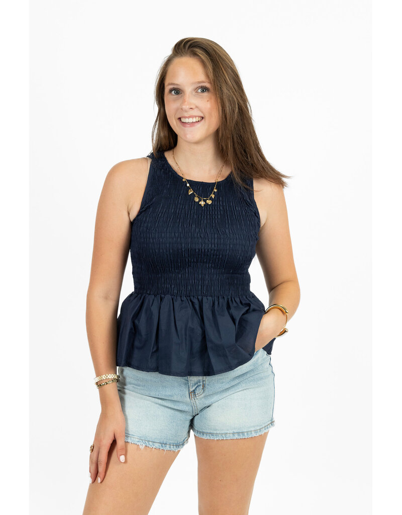 21Jewelz Gesmokte top - blauw
