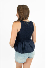21Jewelz Gesmokte top - blauw