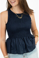 21Jewelz Gesmokte top - blauw