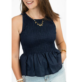21Jewelz Gesmokte top - blauw