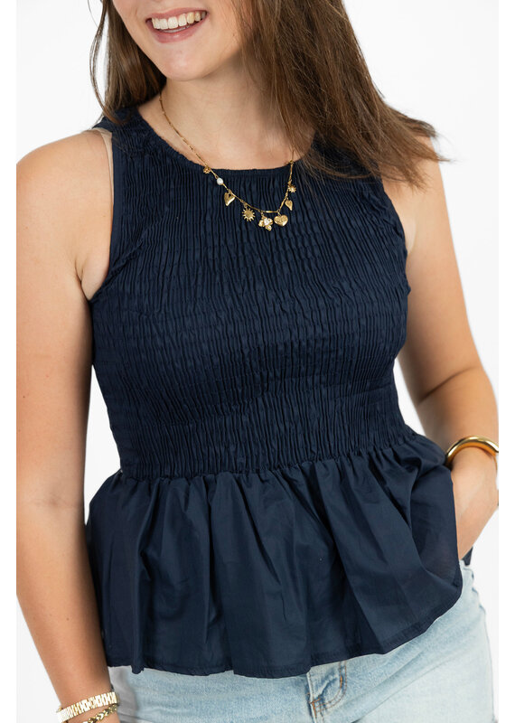 21Jewelz Gesmokte top - blauw