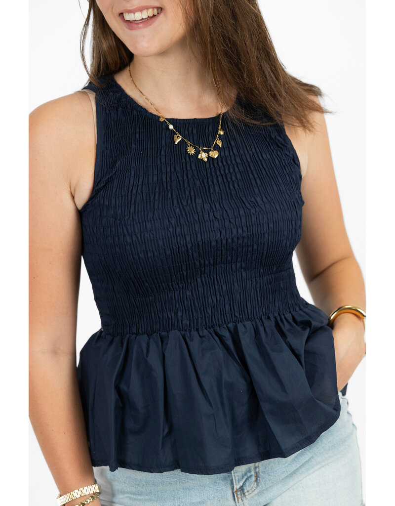 21Jewelz Gesmokte top - blauw