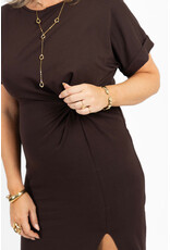 21Jewelz Lange jurk met knoopdetail - bruin
