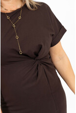 21Jewelz Lange jurk met knoopdetail - bruin