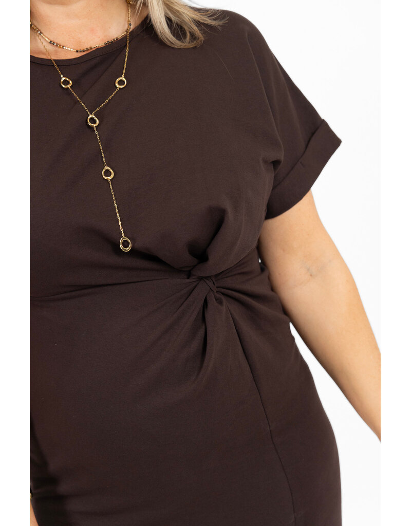 21Jewelz Lange jurk met knoopdetail - bruin
