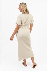 21Jewelz Lange jurk met knoopdetail - beige