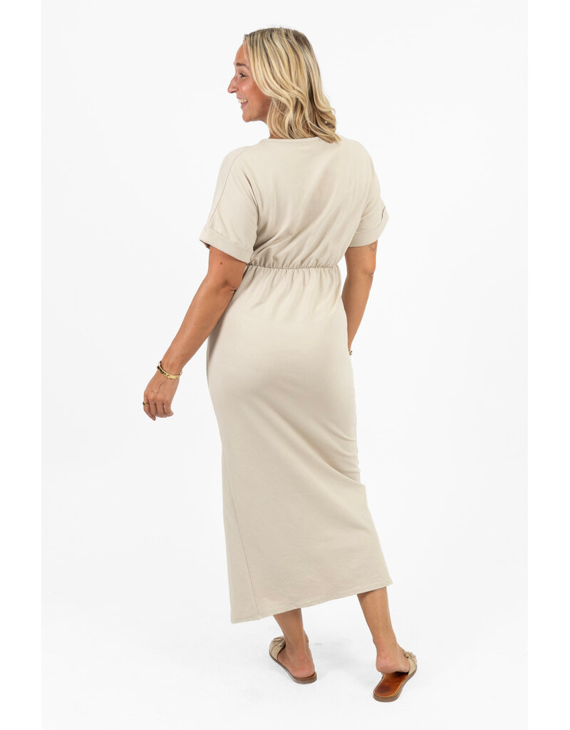 21Jewelz Lange jurk met knoopdetail - beige