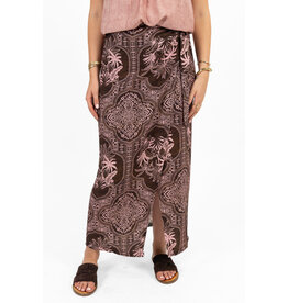 21Jewelz Wikkelrok met zomerse print - bruin/roze