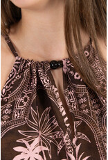 21Jewelz Haltertop met zomerse print en kralen - bruin/roze