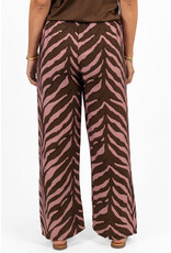 21Jewelz Zomer pantalon met ceintuur en zebraprint - roze