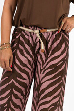 21Jewelz Zomer pantalon met ceintuur en zebraprint - roze