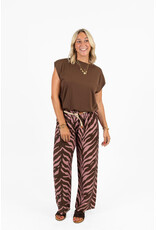 21Jewelz Zomer pantalon met ceintuur en zebraprint - roze