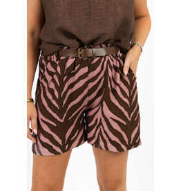 21Jewelz Short met riem & zebraprint - roze