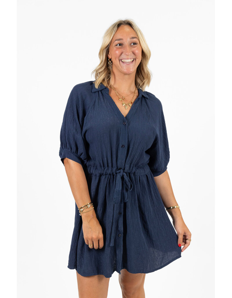 21Jewelz Jurkje met taillekoord - donkerblauw