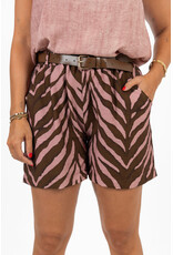21Jewelz Short met riem & zebraprint - roze