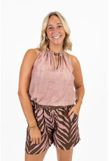 21Jewelz Short met riem & zebraprint - roze