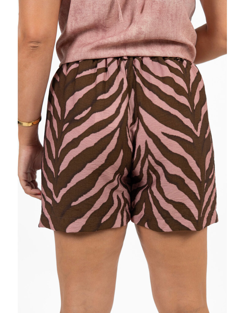 21Jewelz Short met riem & zebraprint - roze