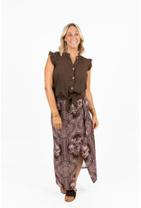 21Jewelz Wikkelrok met zomerse print - bruin/roze