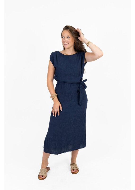 21Jewelz Effen jurk met knoopdetail - blauw