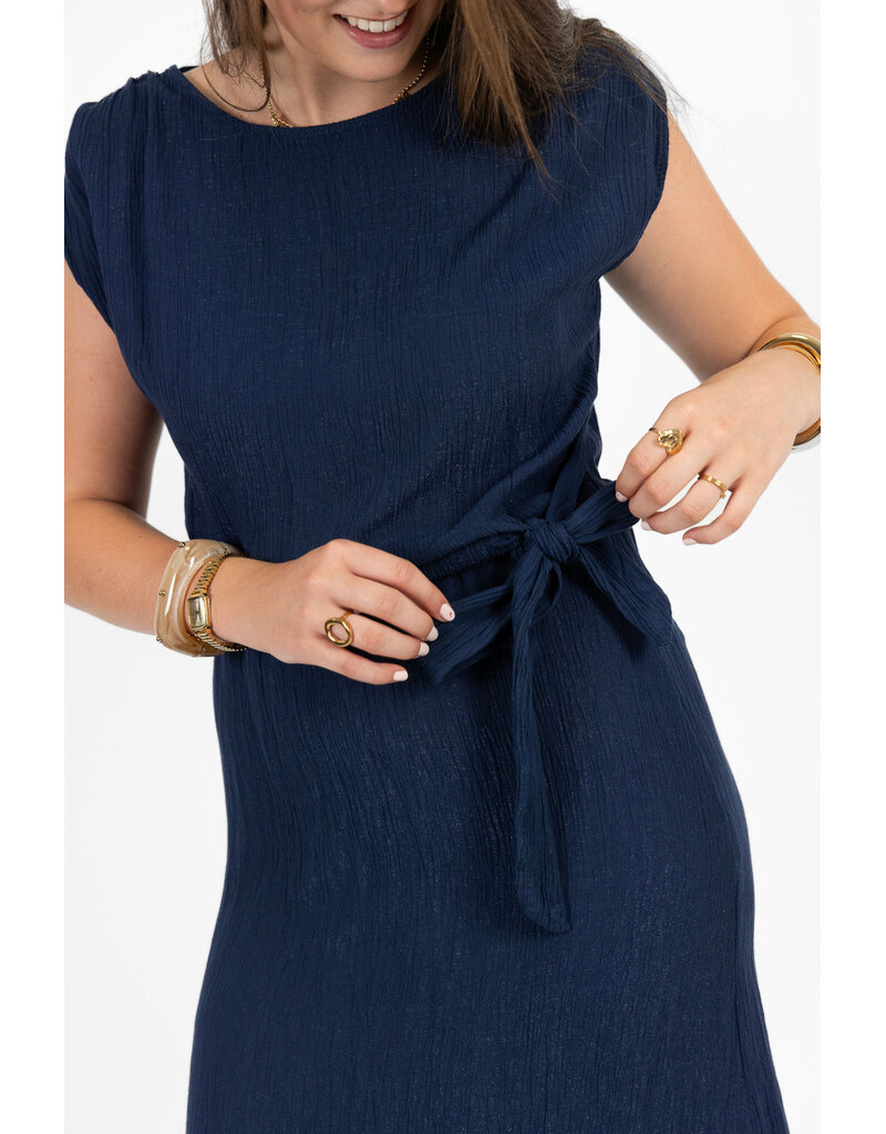 21Jewelz Effen jurk met knoopdetail - blauw