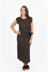21Jewelz Effen jurk met knoopdetail - bruin