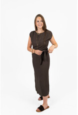 21Jewelz Effen jurk met knoopdetail - bruin