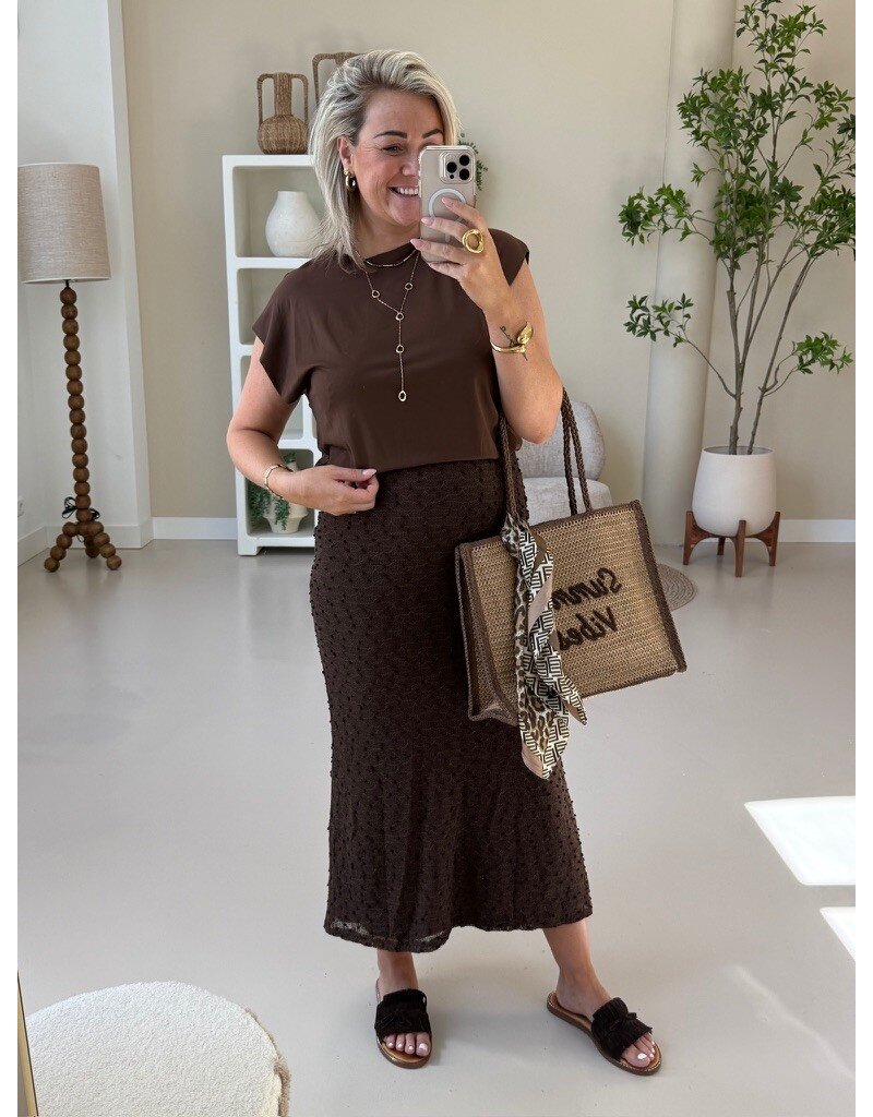 21Jewelz Aansluitende maxi rok - bruin