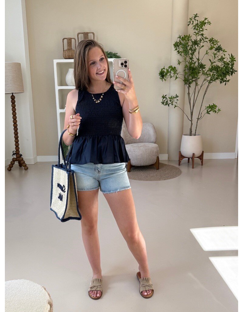 21Jewelz Gesmokte top - blauw