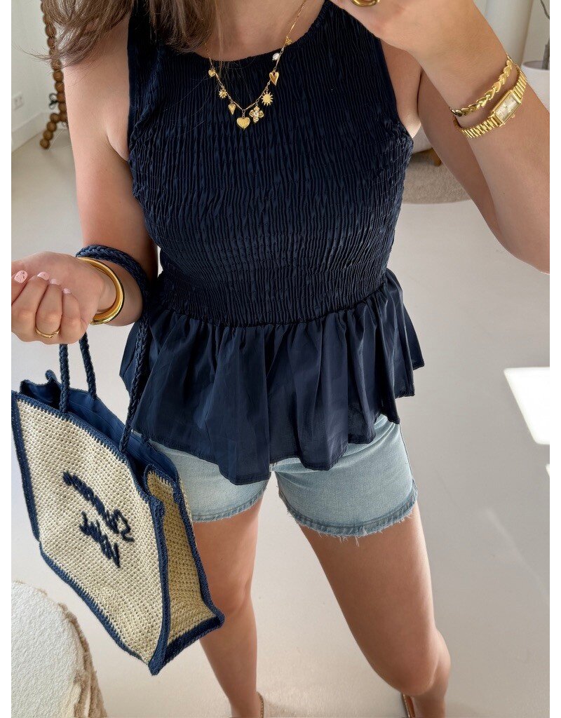 21Jewelz Gesmokte top - blauw