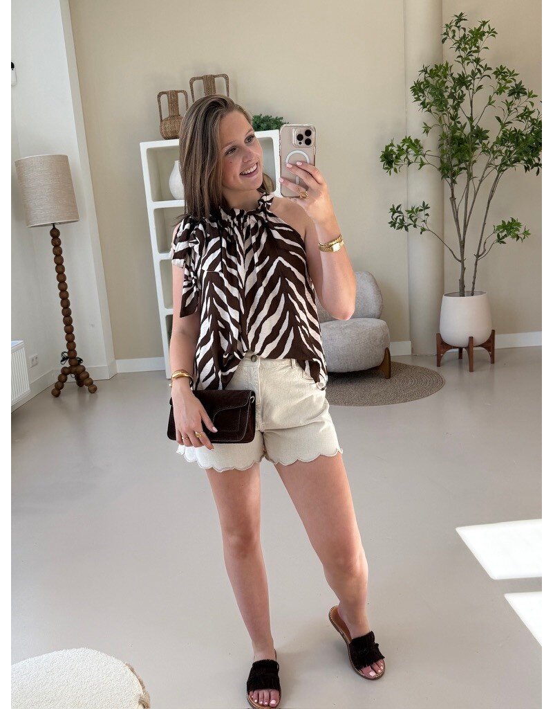 21Jewelz Shortje met zigzag zoom - ecru
