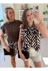 21Jewelz Short met riem & zebraprint - ecru