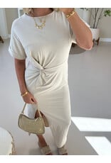 21Jewelz Lange jurk met knoopdetail - beige