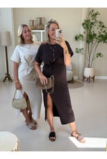 21Jewelz Lange jurk met knoopdetail - bruin
