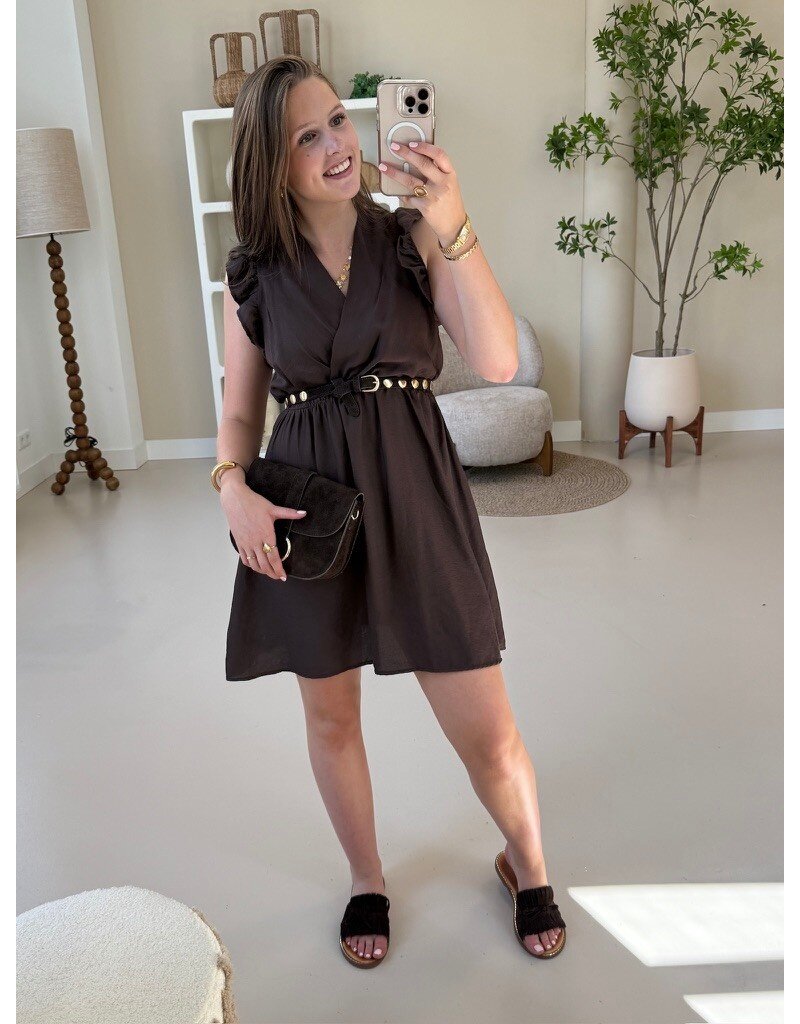 21Jewelz Jurk met ruffles - bruin