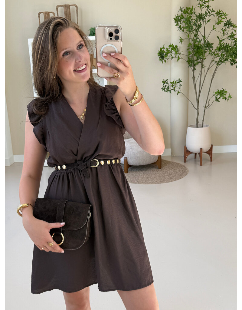21Jewelz Jurk met ruffles - bruin