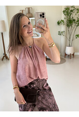 21Jewelz Effen haltertop met kralen - roze