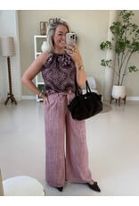21Jewelz Haltertop met zomerse print en kralen - bruin/roze