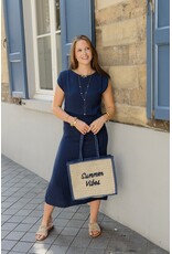 21Jewelz Effen jurk met knoopdetail - blauw