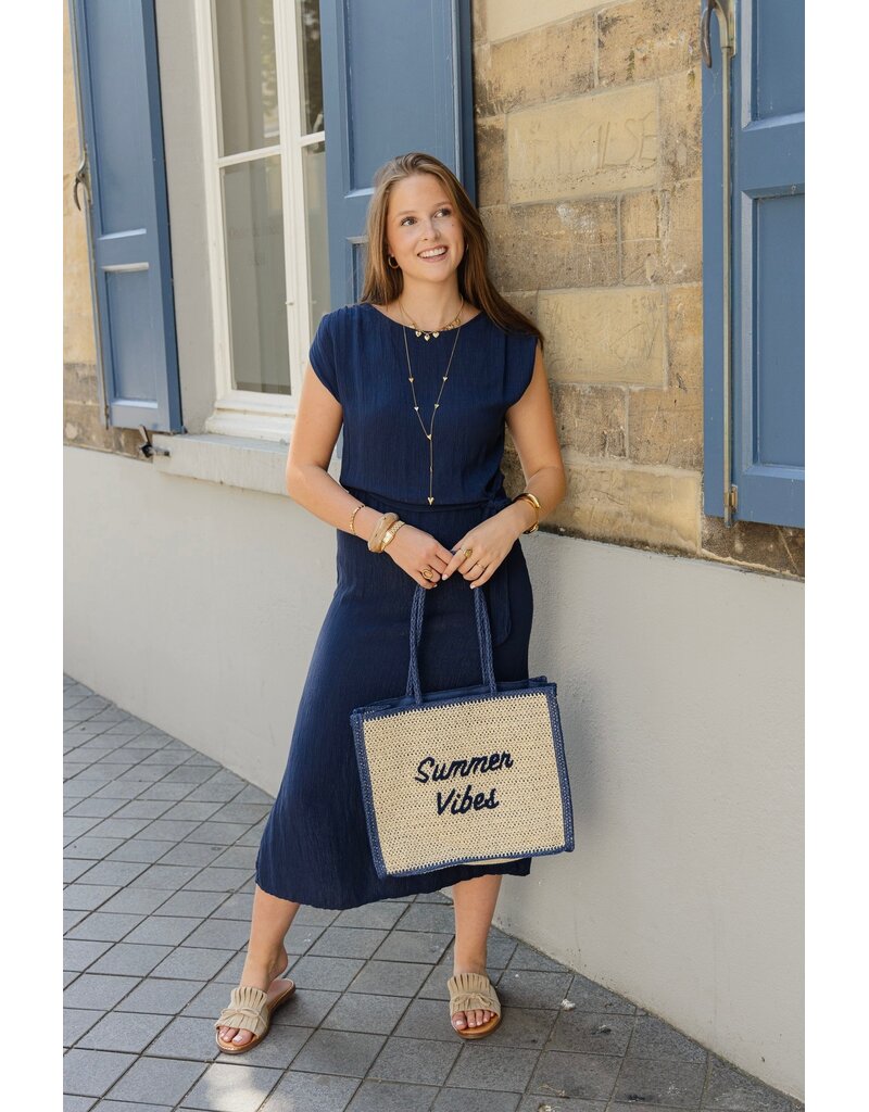 21Jewelz Effen jurk met knoopdetail - blauw