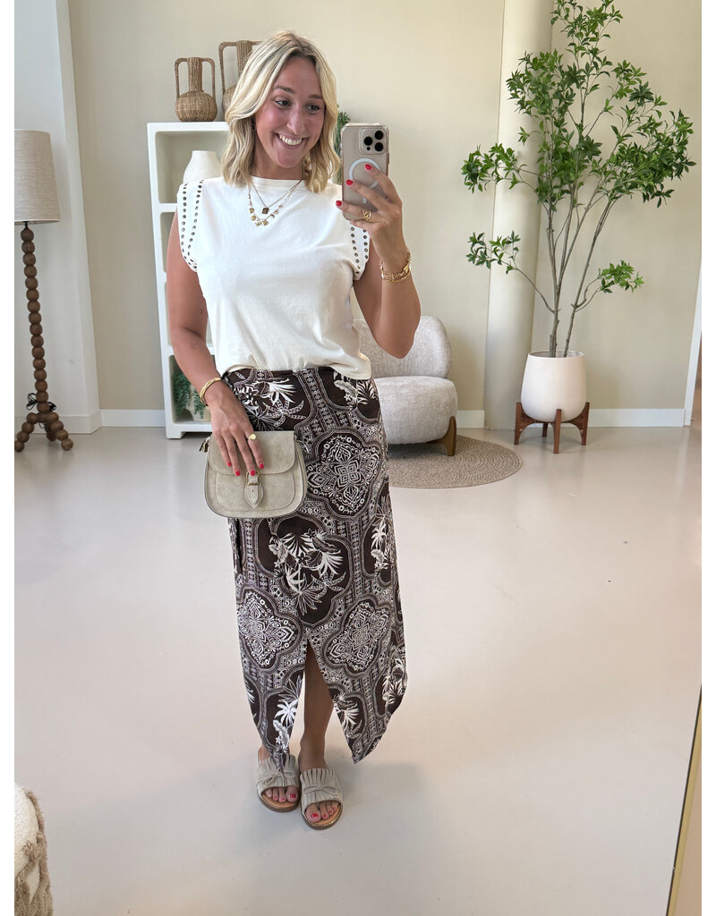 21Jewelz Mouwloze top met studs - ecru