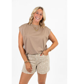 21Jewelz Mouwloze top met elastiek - taupe